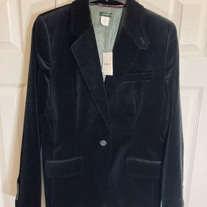 J Crew Velvet Jacket SZ 12T Black New with Tags Satin Lined Original Price 150$